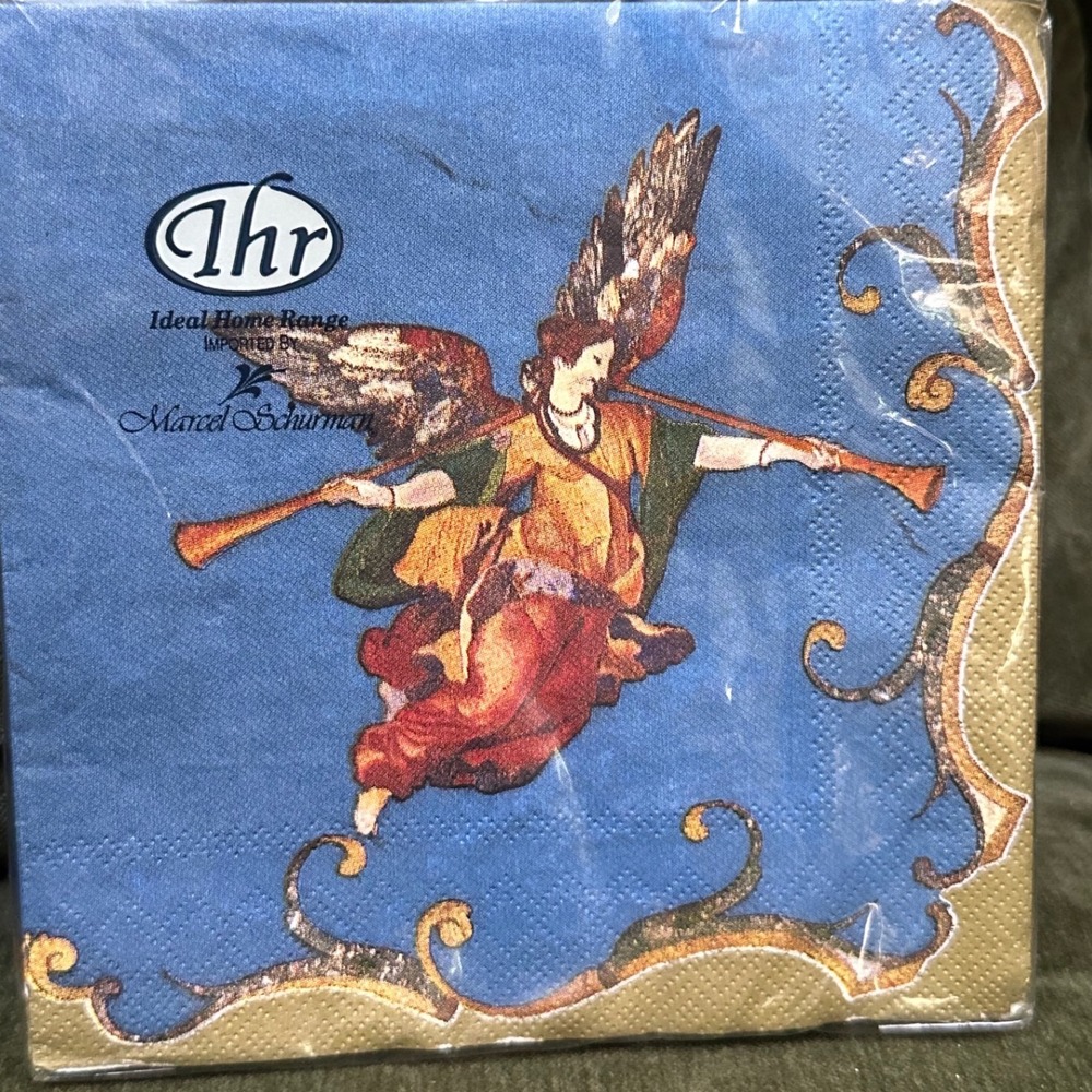 Vtg Marcel Schurman Angel IHR Christmas Napkins Decoupage 20ct Germany NOS
